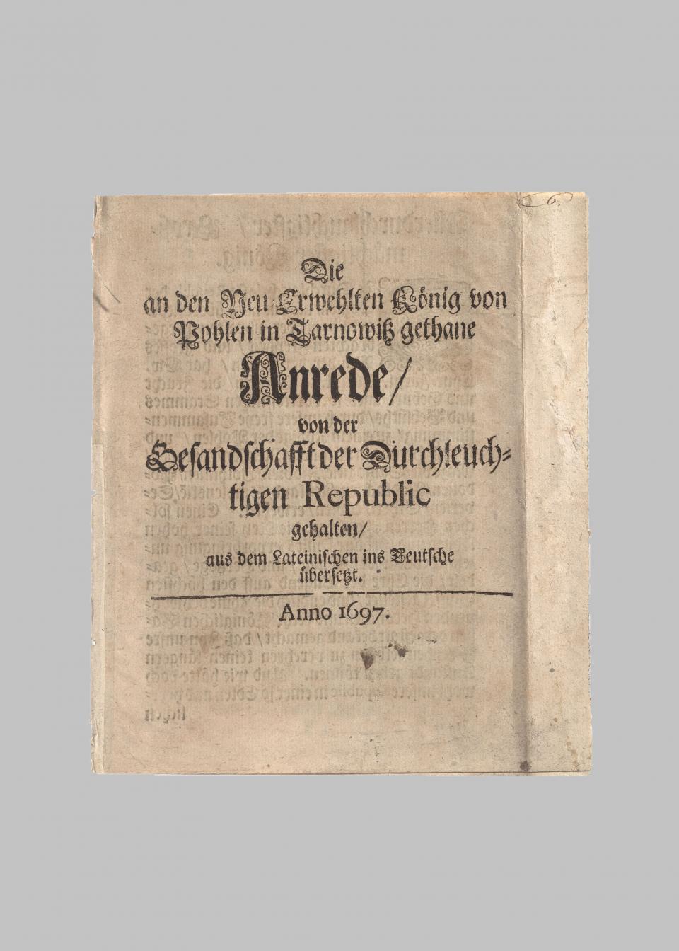 Die an den Neu Erwehlten König [...] LM-61